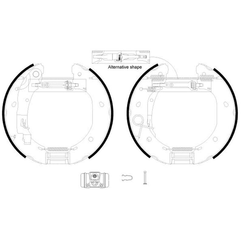 Mintex Brake Shoe Set Axle Kit fits Fiat Ducato 2006-2011
