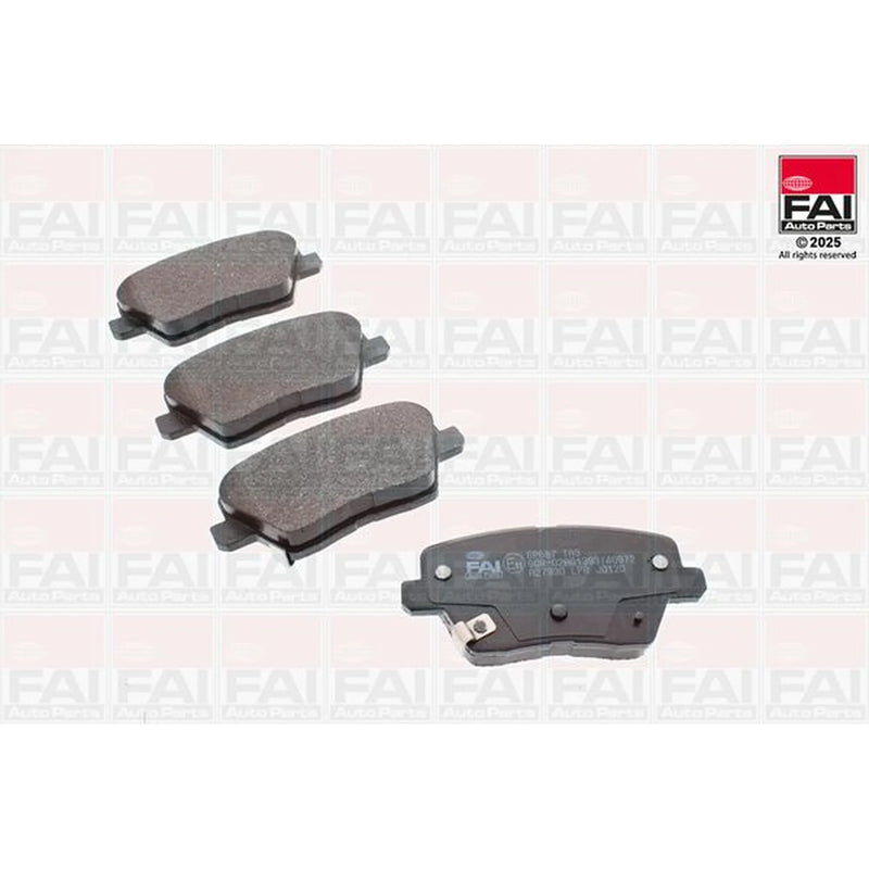 FAI Rear Brake Pad Set fits Hyundai I30 2016-2020 1.0 1.4 1.6