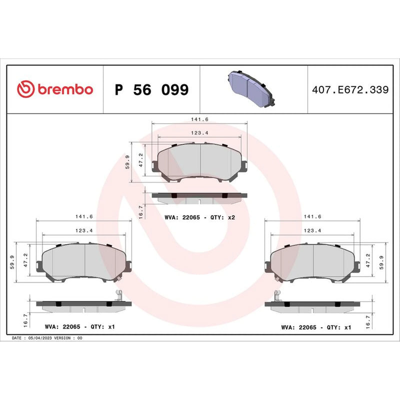Brembo Front & Rear Brake Discs & Pads fits Nissan X-Trail III 2013-2014 2.0 2.5