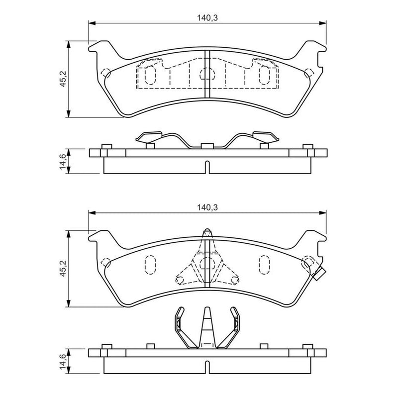Bosch Front & Rear Pads fits Ford Usa Explorer 1993-2002 4.0 4.9