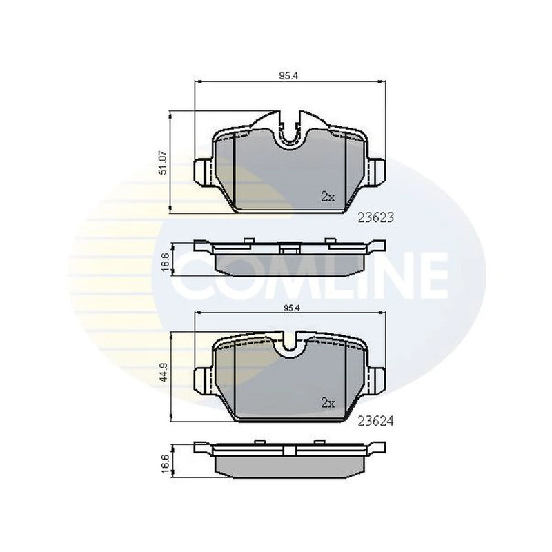 Comline Rear Brake Internally Vented Discs & Pads fits BMW 1 2007-2013