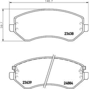 DON Front Brake Pad Set fits Chrysler Voyager 2000-2008 3.8