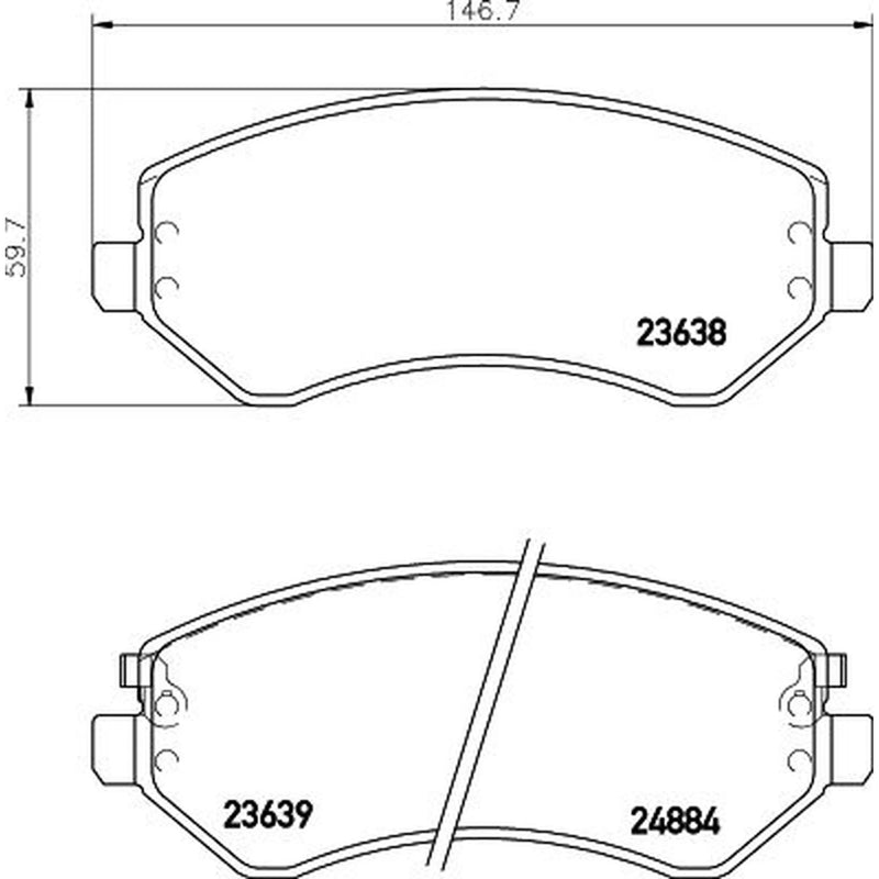 DON Front Brake Pad Set fits Chrysler Voyager 2000-2008 3.8
