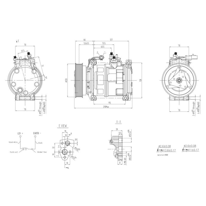 Hella Air Conditioning Compressor fits Chrysler Voyager 2000-2008 2.5 2.8