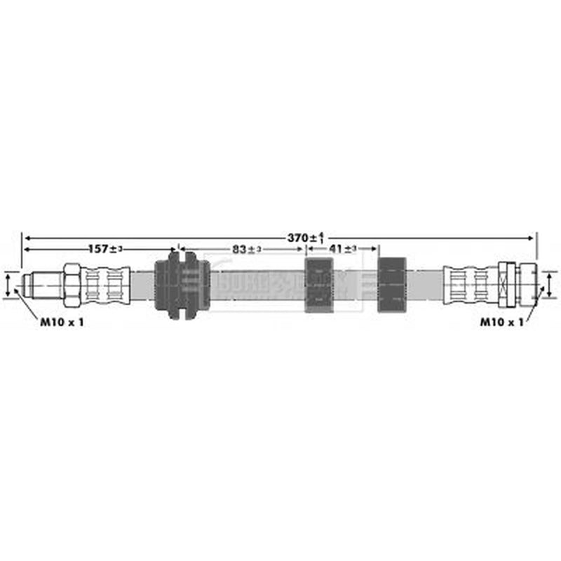 Borg & Beck Brake Hydraulic Hose Line Front Right BBH6657