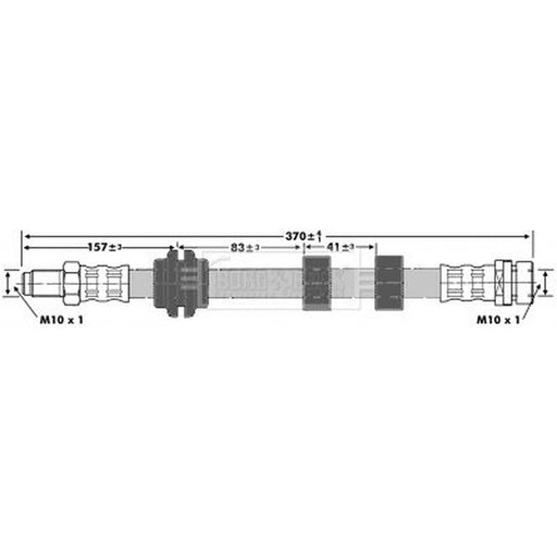 Borg & Beck Brake Hydraulic Hose Line Front Right BBH6657