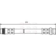Apec Brake Hydraulic Hose Line Rear fits Renault Grand Scénic II 2004-2009