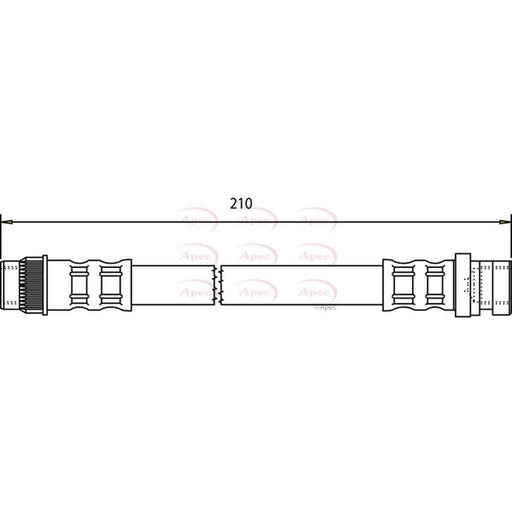 Apec Brake Hydraulic Hose Line Rear fits Renault Grand Scénic II 2004-2009