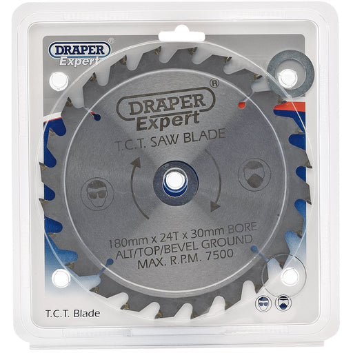 Draper Expert TCT Saw Blade, 180 x 30mm, 24T 09468 Draper - Dynamic Drive