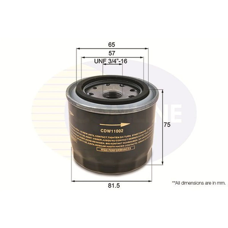 Comline Engine Oil Filter fits Daewoo Matiz 1998 on 0.8