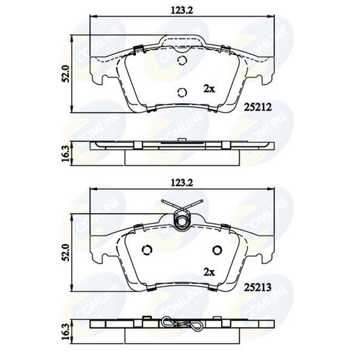 Comline 4 x Rear Brake Pad Set fits Ford C-Max II 2010-2019 1.0 1.5 1.6 2.0