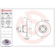 Brembo 2 x Solid Front Brake Discs 08.5464.10-x2