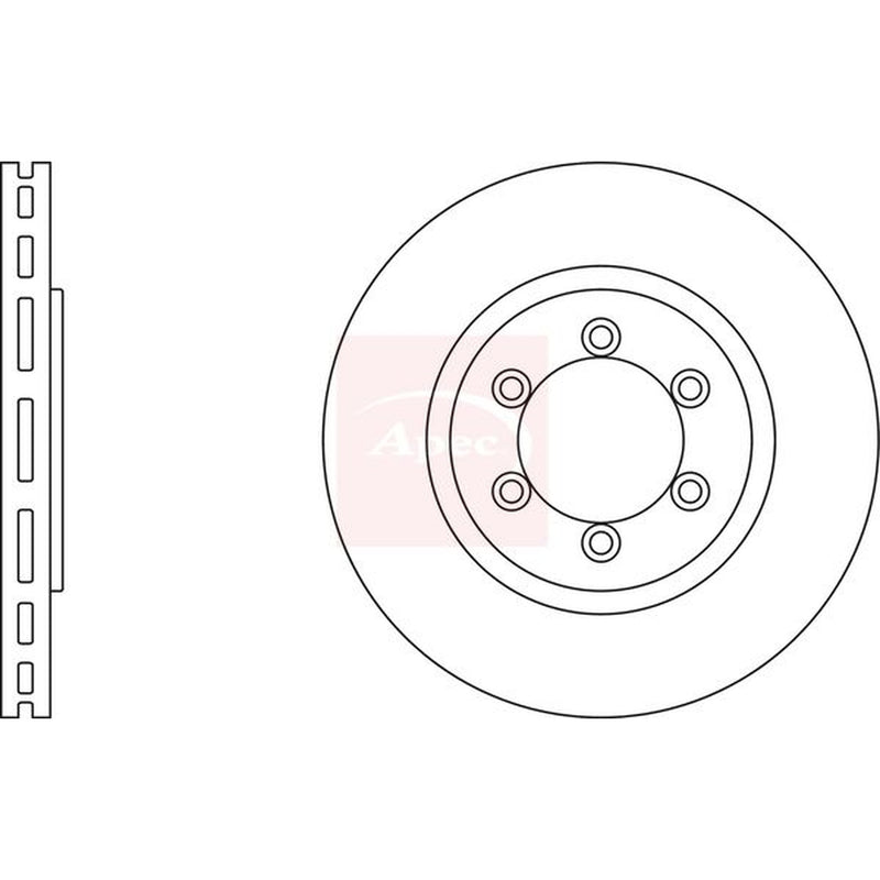 Apec 2 x Vented Brake Discs fits Ssangyong Rexton II 2002-2012 2.7 2.9 3.2
