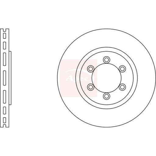 Apec 2 x Vented Brake Discs fits Ssangyong Rexton II 2002-2012 2.7 2.9 3.2