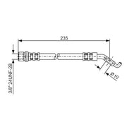 Bosch Brake Hydraulic Hose Line Rear fits Toyota Corolla 2001-2008
