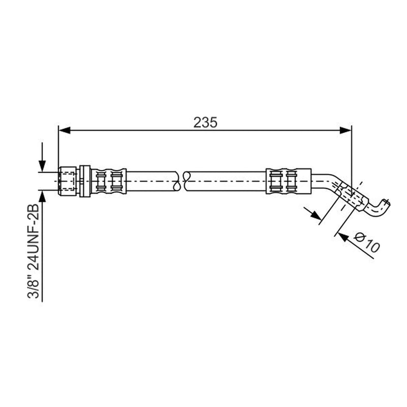 Bosch Brake Hydraulic Hose Line Rear fits Toyota Corolla 2001-2008