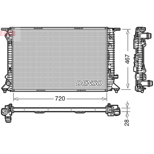 Denso Engine Radiator fits Audi A4 Allroad B8 2009-2016 2.0