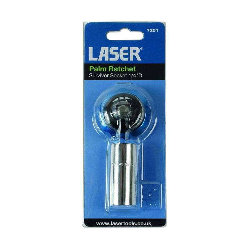 Laser Palm Ratchet with Survivor Socket 1/4"D 7201 Laser - Dynamic Drive
