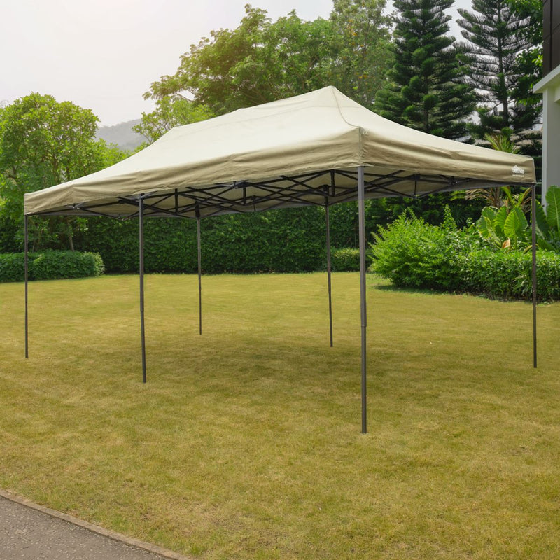 Dellonda 3x6m Pop-Up Gazebo Heavy Duty Carry Bag Rope Stakes & Weight Beige Dellonda - Dynamic Drive