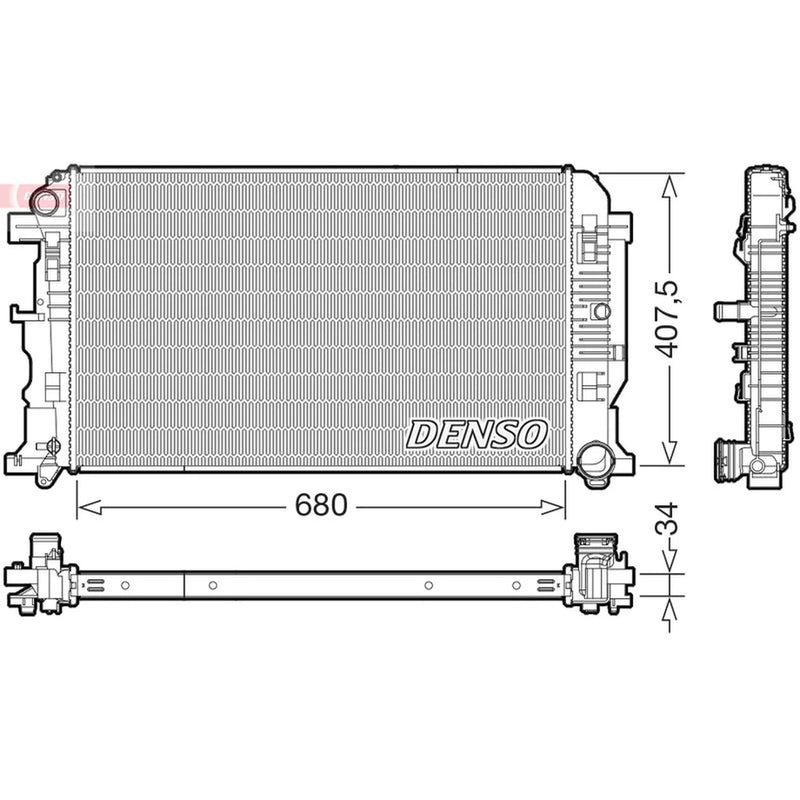 Denso Engine Radiator fits VW Crafter 30-35 Bus 2006-2016 2.0 2.5