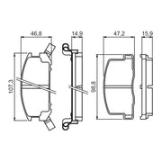 Bosch Front & Rear Pads fits Toyota MR2 III 1999-2007 1.8