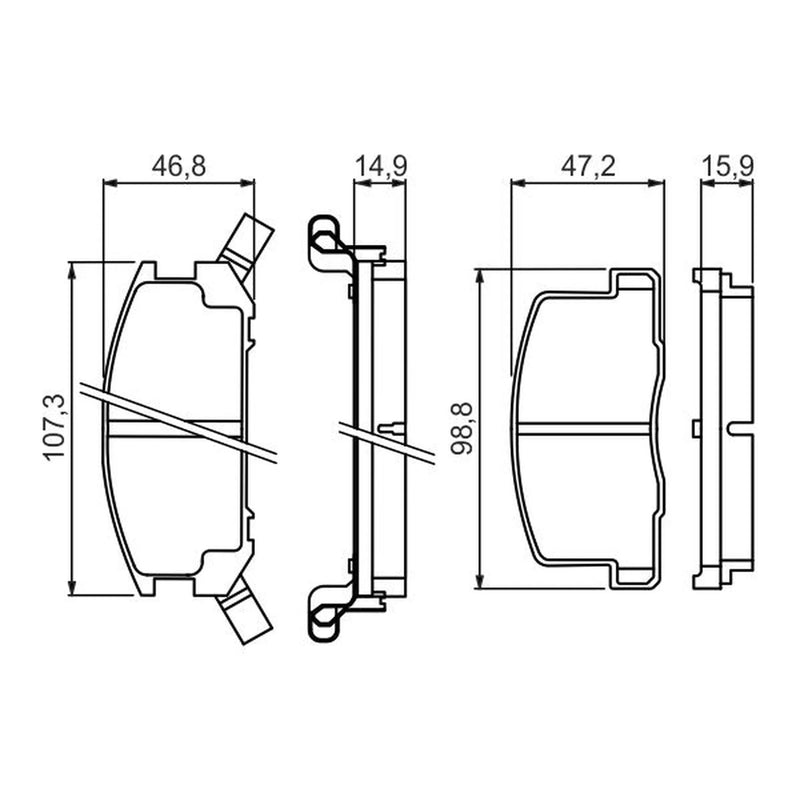 Bosch Front & Rear Pads fits Toyota MR2 III 1999-2007 1.8
