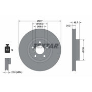 Textar 2 x Vented Front Brake Discs 92315403
