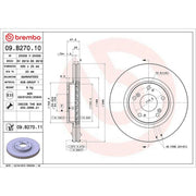 Brembo 2 x Brake Discs fits Honda Accord VIII 2008-2015 2.0 2.2 2.4