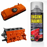 E-Tech Orange Engine Enamel Spray On 400ml Heat Resistant High Temp Paint E-Tech - Dynamic Drive