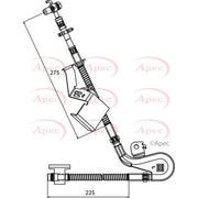 Apec Brake Hydraulic Hose Line Front Left fits Peugeot 407 2004-2010 1.6 2.0 2.2