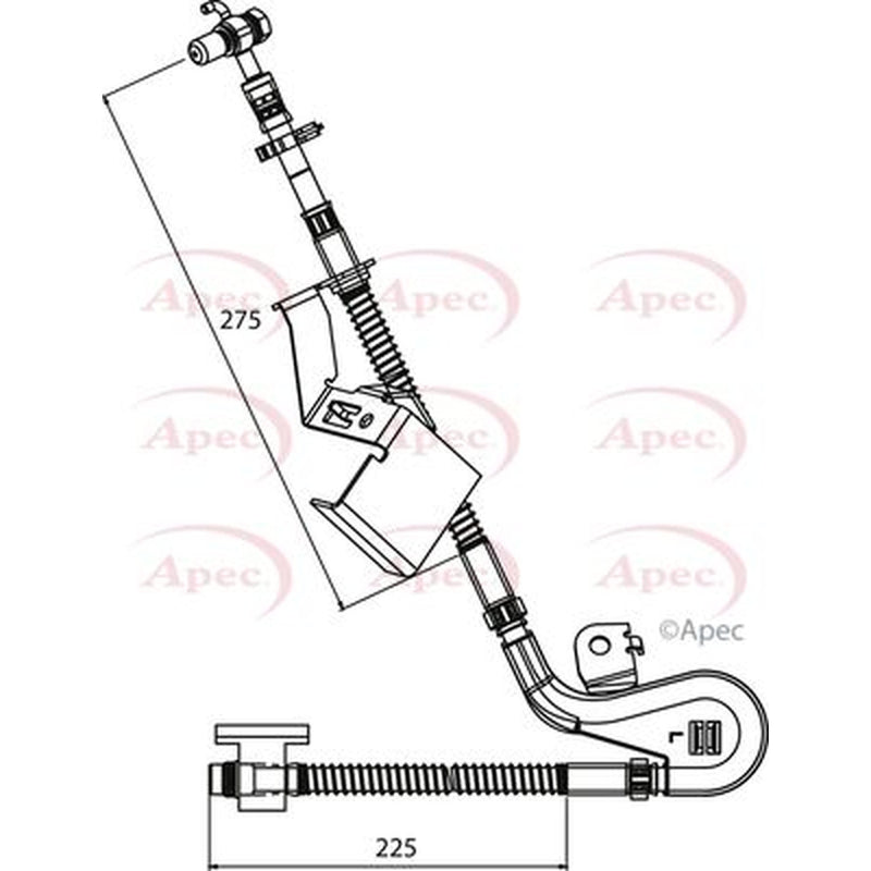 Apec Brake Hydraulic Hose Line Front Left fits Peugeot 407 2004-2010 1.6 2.0 2.2