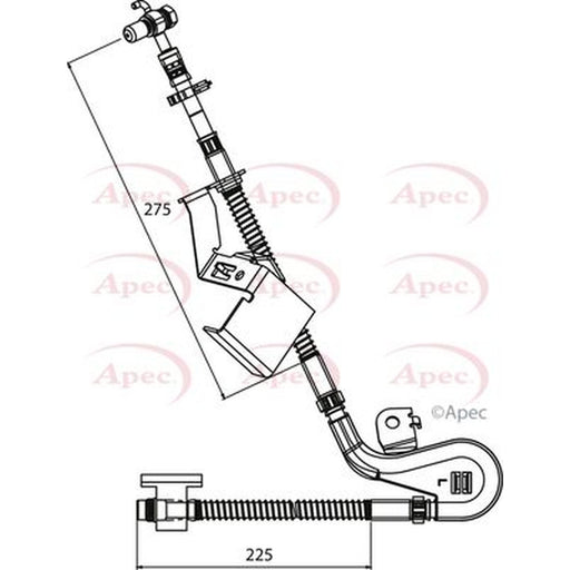 Apec Brake Hydraulic Hose Line Front Left fits Peugeot 407 2004-2010 1.6 2.0 2.2