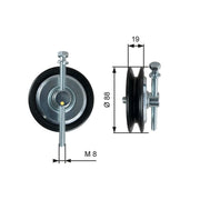 Gates V-Belt Tensioner Pulley Wide T39361