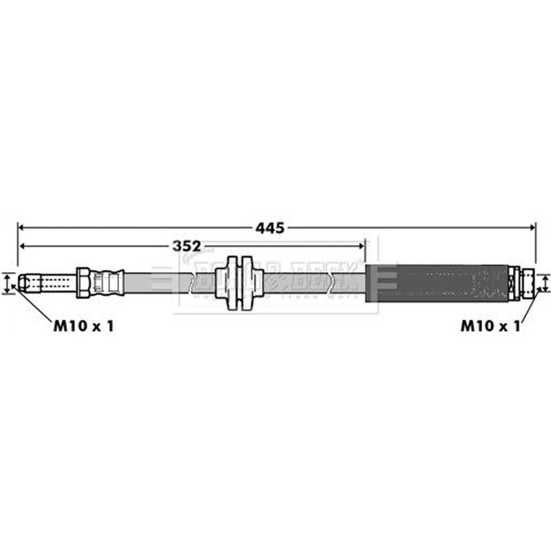 Borg & Beck Brake Hydraulic Hose Line Rear Right BBH7360