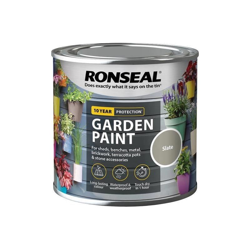 Ronseal Garden Paint Slate 250ml Ronseal - Dynamic Drive