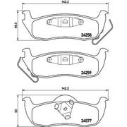 DON Rear Brake Pad Set fits Jeep Commander 2005-2010 3.0 3.7 4.7 5.7