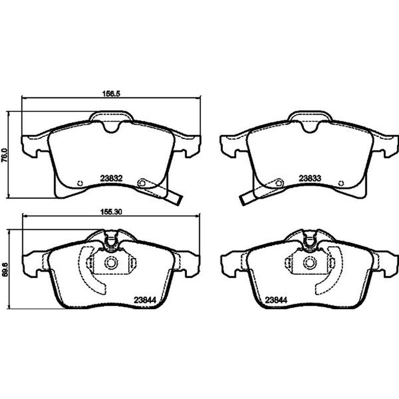 DON Front Brake Pad Set fits Chevrolet Zafira 2001-2012 2.0