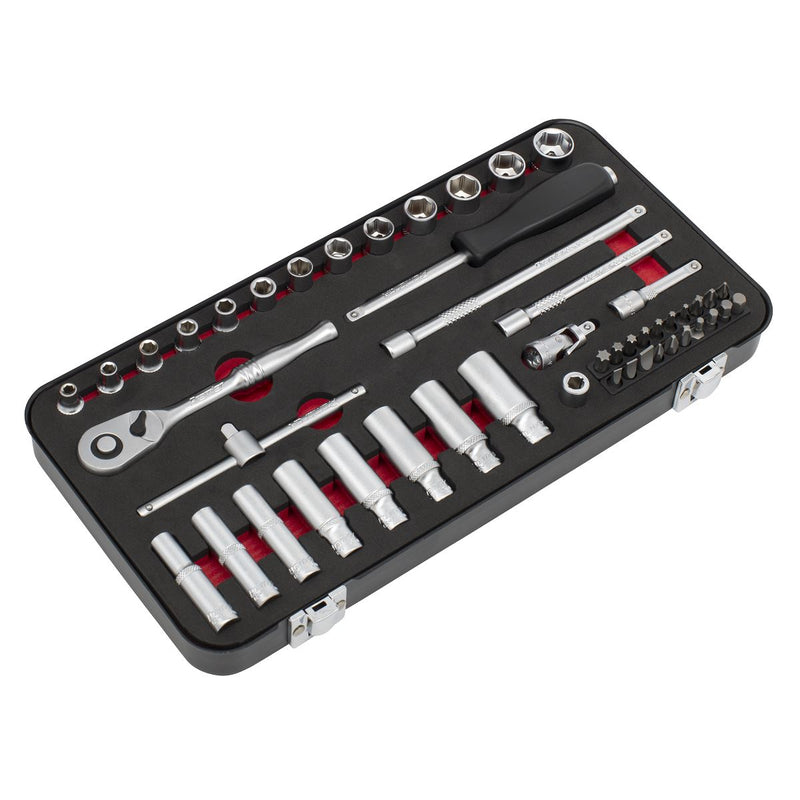 Sealey Premier Platinum Premier Platinum Socket Set 1/4"Sq Drive 49pc AK7920 Sealey Premier Platinum - Dynamic Drive
