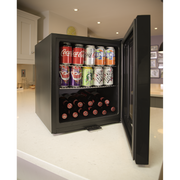Baridi 50L Table Top Beer & Drinks Mini Fridge 3-10C Light Black & Glass Baridi  - Dynamic Drive