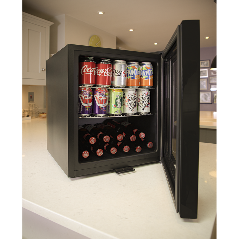 Baridi 50L Table Top Beer & Drinks Mini Fridge 3-10C Light Black & Glass Baridi  - Dynamic Drive