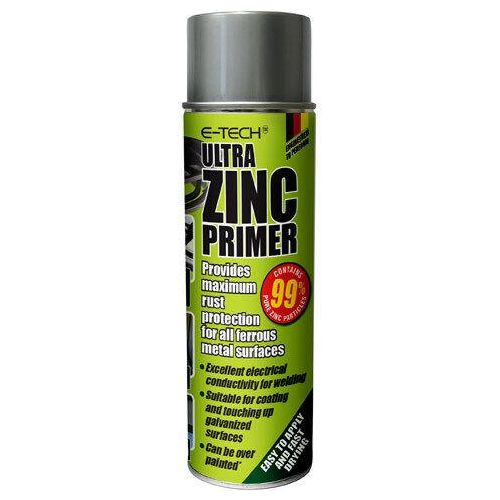 2x E-Tech ULTRA Zinc Primer Paint Spray Metal Welding Galve Rust Prevent 500ml E-Tech - Dynamic Drive