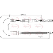 Apec Handbrake Cable Left Rear fits Audi A2 2000-2005 1.4