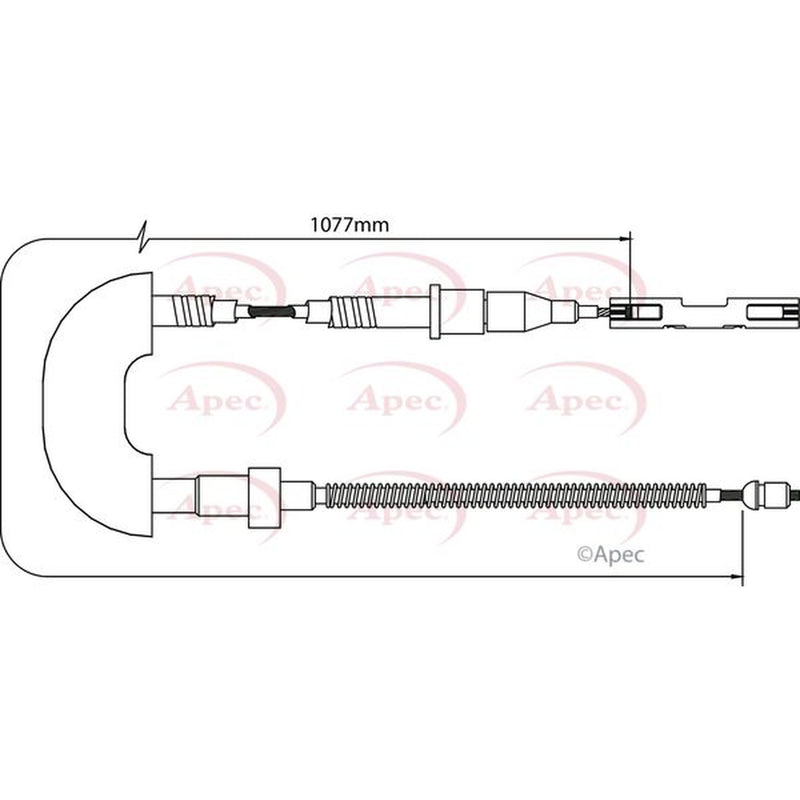 Apec Handbrake Cable Left Rear fits Audi A2 2000-2005 1.4