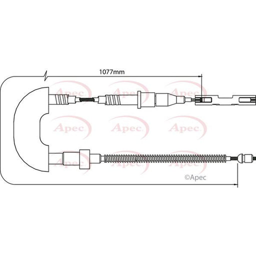 Apec Handbrake Cable Left Rear fits Audi A2 2000-2005 1.4
