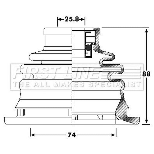 First Line Drive Shaft Bellow Kit Front Left fits Renault 19 1992-1996 1.8 1.9