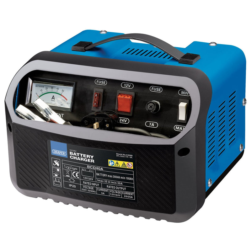 Draper 12/24V 20-25A Battery Charger 53000 Draper - Dynamic Drive