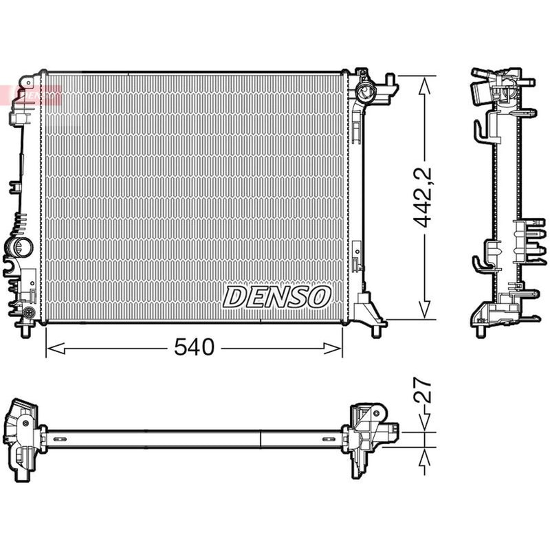 Denso Engine Radiator fits Renault Grand Scénic IV 2016-2023 1.3 1.5