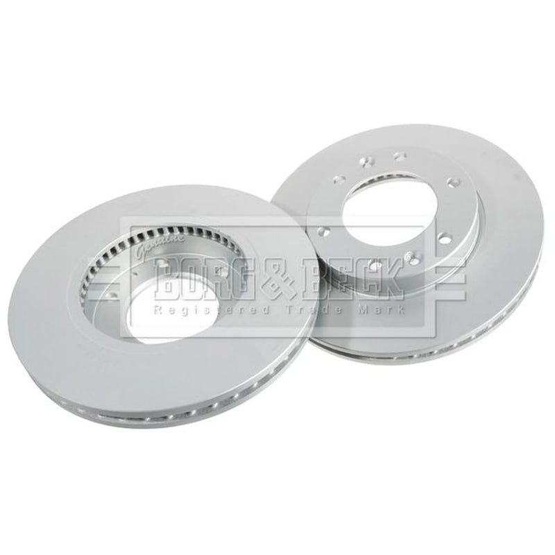 Borg & Beck 2 x Vented Brake Discs fits Kia Sedona 2006-2015 2.2 2.7 2.9