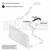 First Line Intercooler Turbo Charge Air Hose Lower fits Seat Altea 2004-2010 1.9