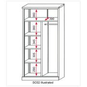 Sealey Floor Cabinet 4 Shelf plus Hanging Rail 2 Door SC02 Sealey - Dynamic Drive